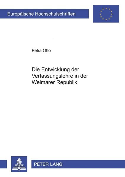 Produktbild: Die Entwicklung der Verfassungslehre in der Weimarer Republik