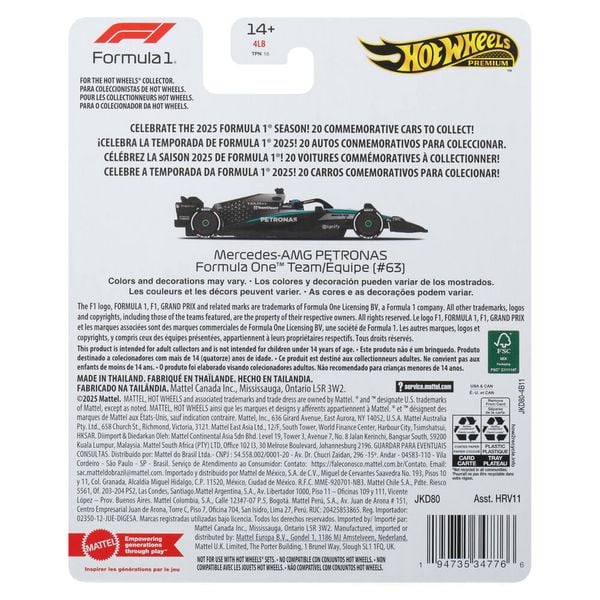 Produktbild: Hot Wheels Premium F1 - Team Mercedes Benz Driver 1