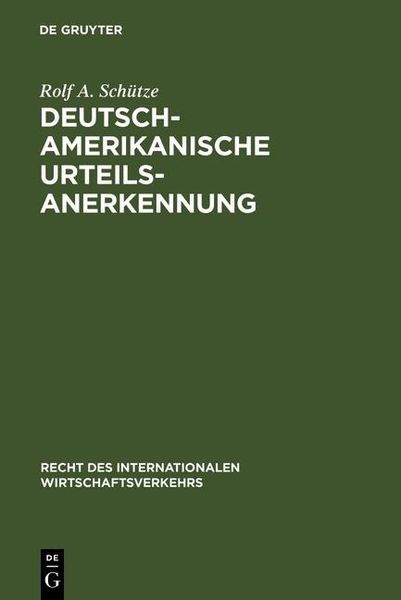 Produktbild: Deutsch-amerikanische Urteilsanerkennung