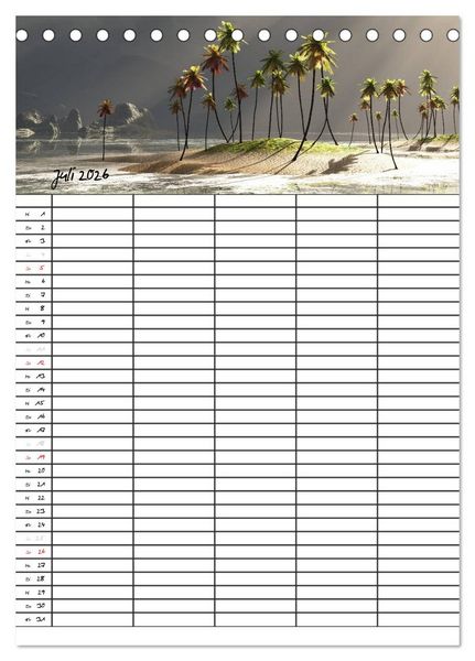Produktbild: Familienplaner mit sch&ouml;nen Landschaftsbildern (Tischkalender 2026 DIN A5 hoch), CALVENDO Monatskalender