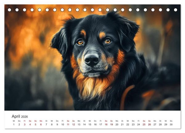 Produktbild: Wundert&uuml;te auf vier Pfoten - Mischlingshunde mit Charme (Tischkalender 2026 DIN A5 quer), CALVENDO Monatskalender