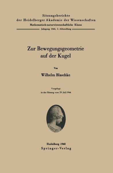 Produktbild: Zur Bewegungsgeometrie auf der Kugel
