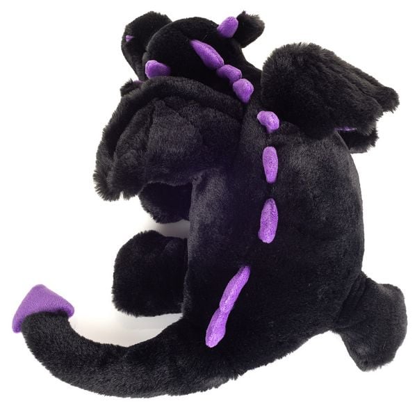 Produktbild: Teddy Hermann 94005 - Drache Logan liegend, schwarz-lila, Pl&uuml;sch, 32 cm