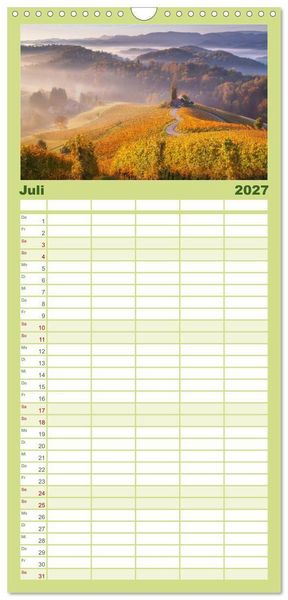 Produktbild: Familienplaner 2027 - Leidenschaft Landschaften mit 5 Spalten (Wandkalender, 21 x 45 cm) CALVENDO