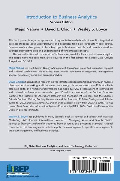 Produktbild: Introduction to Business Analytics, Second Edition