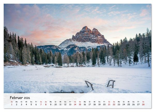 Produktbild: Drei Zinnen-Wanderung: Vom Misurinasee bis nach oben zum Rienzplateau (Wandkalender 2026 DIN A2 quer), CALVENDO Monatskalender