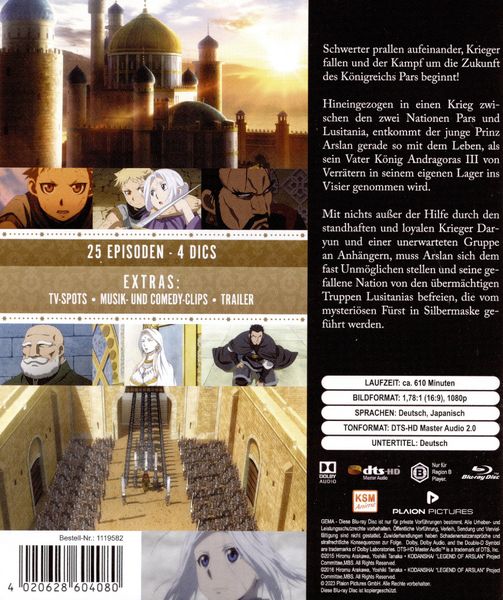 Produktbild: The Heroic Legend of Arslan: Die komplette Serie (Ep. 1-25) [4 BRs]