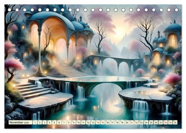 Produktbild: Magie der Br&uuml;ckenwege &ndash; Br&uuml;cken zwischen Traum und Realit&auml;t (Tischkalender 2026 DIN A5 quer), CALVENDO Monatskalender
