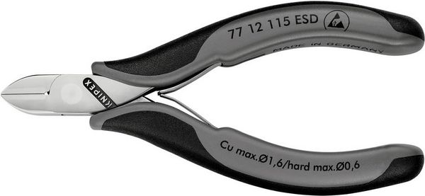Produktbild: Knipex 77 12 115 ESD ESD Seitenschneider mit Facette 115 mm