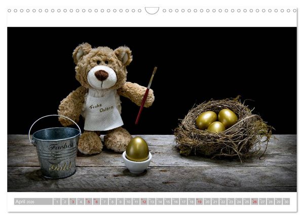 Produktbild: Eddy, der Teddy - 12 Bilder zum Schmunzeln (Wandkalender 2026 DIN A3 quer), CALVENDO Monatskalender