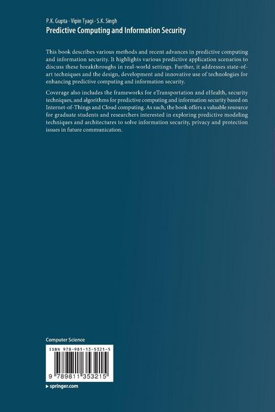 Produktbild: Predictive Computing and Information Security