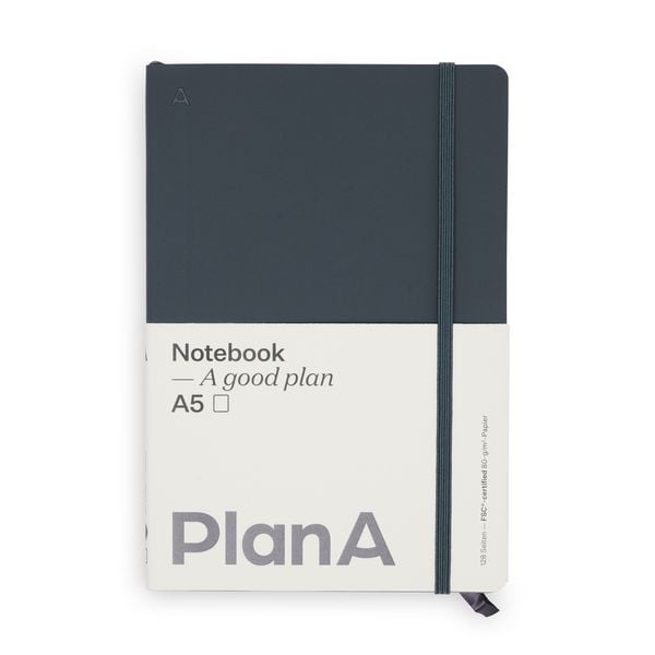 Produktbild: Notizbuch A5 Softcover Cool Coal Blanko, 128 Seiten