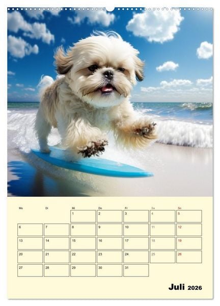Produktbild: Shih Tzu Alarm. Gl&uuml;ckliche Wuschelk&ouml;pfe (Wandkalender 2026 DIN A2 hoch), CALVENDO Monatskalender