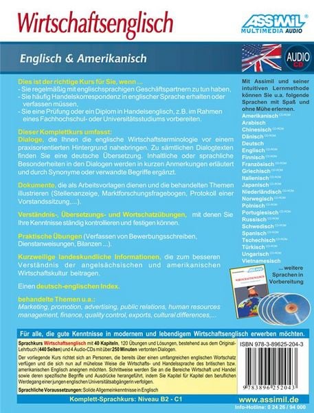 Produktbild: ASSiMiL Wirtschaftsenglisch (Englisch & Amerikanisch). Wirtschaftssprachen by ASSiMiL / Assimil Wirtschaftsenglisch