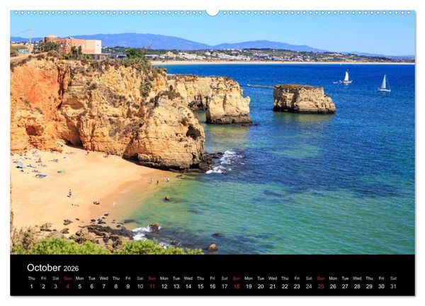 Produktbild: Algarve - the gold coast of Portugal (High Quality Premium Wall Calendar 2026 DIN A2 landscape),CALVENDO 12 Month Wall Calendar