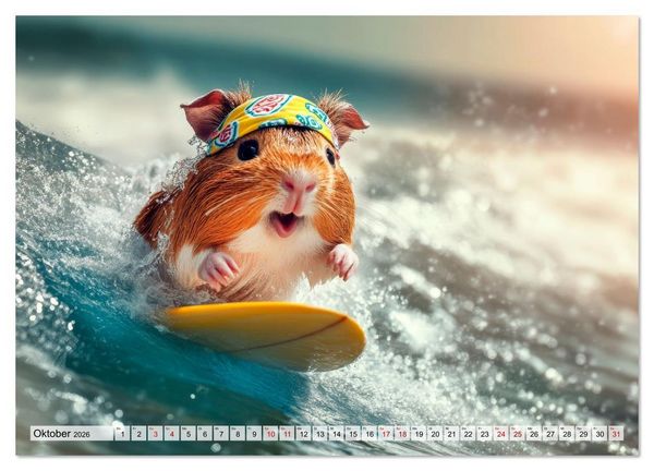 Produktbild: Meerschweinchen - Hauptsache Urlaub (Wandkalender 2026 DIN A4 quer), CALVENDO Monatskalender