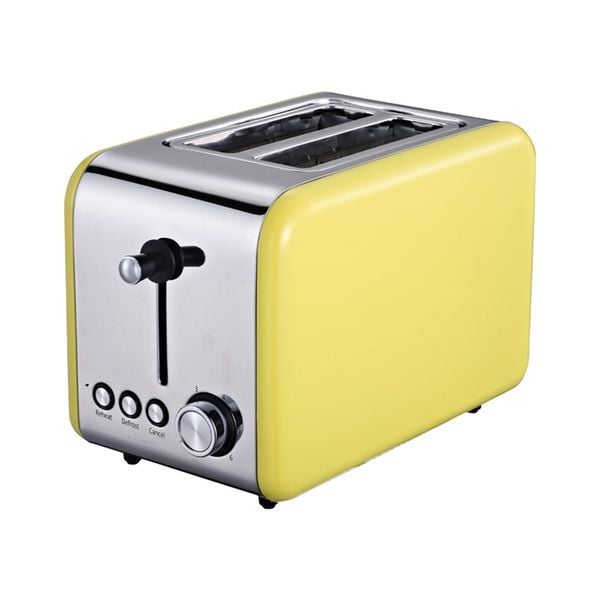 Michelino 2 Scheiben Toaster mit Brötchenaufsatz Retro Gelb