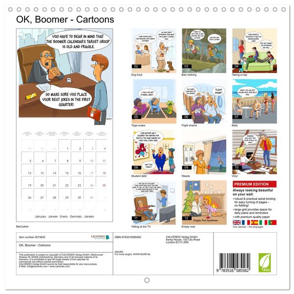 Produktbild: OK, Boomer - Cartoons (Wall Calendar 2026 12 &times; 12 Inch) CALVENDO 12 Month Wall Calendar