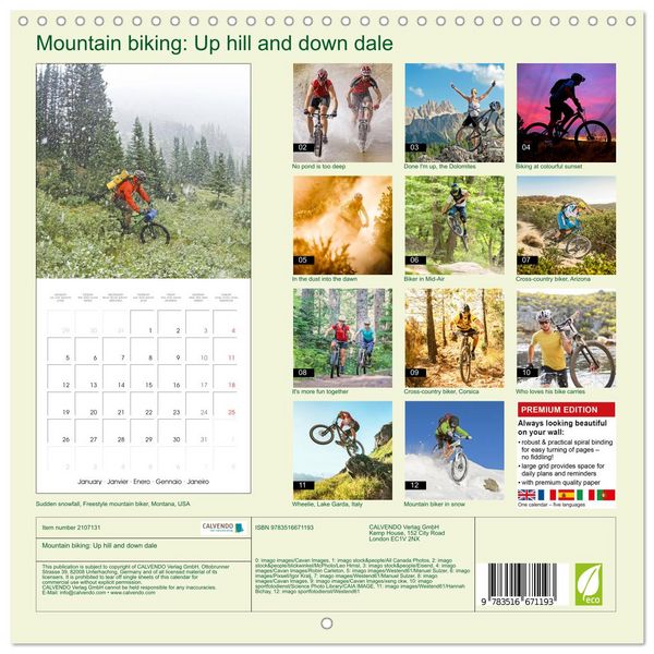 Produktbild: Mountain biking: Up hill and down dale (Wall Calendar 2026 12 &times; 12 Inch) CALVENDO 12 Month Wall Calendar
