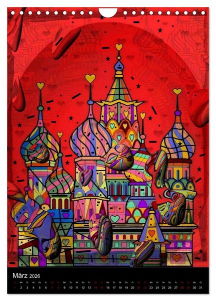 Produktbild: Die verr&uuml;ckte Welt der Popart von Nico Bielow (Wandkalender 2026 DIN A4 hoch), CALVENDO Monatskalender