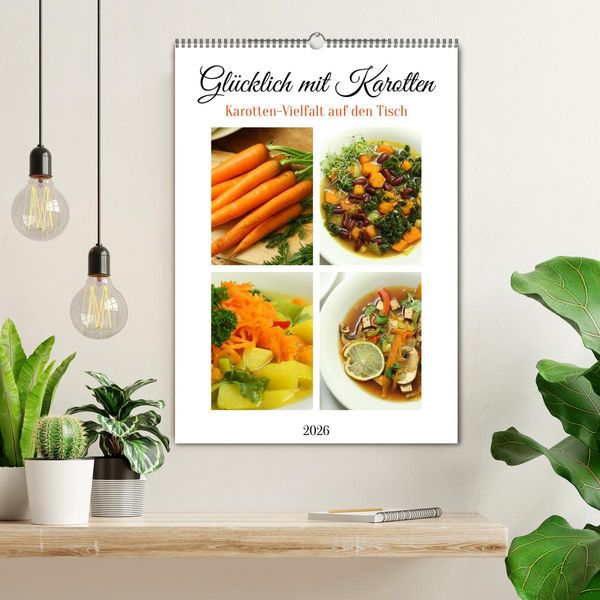 Produktbild: Gl&uuml;cklich mit Karotten (Wandkalender 2026 DIN A2 hoch), CALVENDO Monatskalender