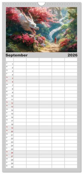 Produktbild: Familienplaner 2026 - Begegnungen im Anime Zauberland mit 5 Spalten (Wandkalender, 21 x 45 cm) CALVENDO