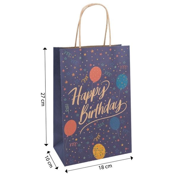 Produktbild: Idena Geschenktasche Happy Birthday Luftballon 18x27x10cm
