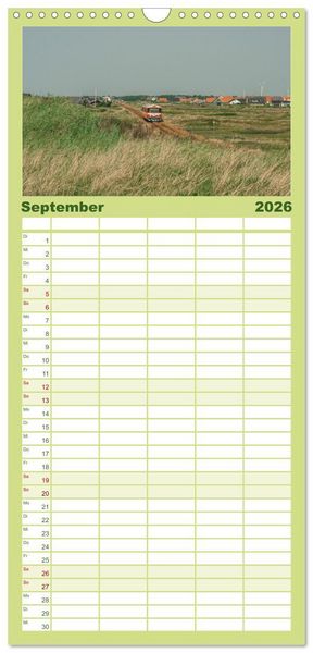 Produktbild: Familienplaner 2026 - D&auml;nische Eisenbahnen mit 5 Spalten (Wandkalender, 21 x 45 cm) CALVENDO
