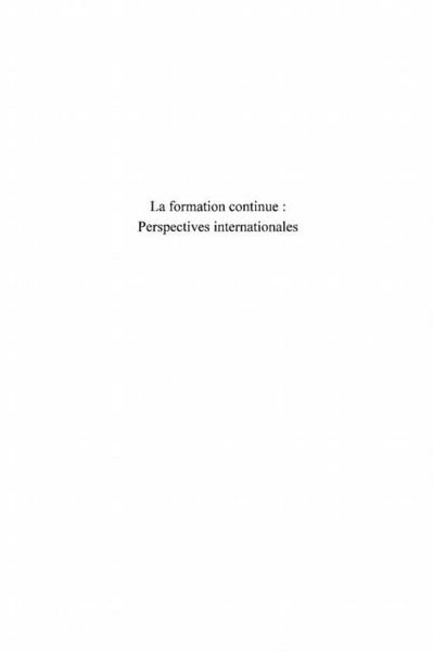 Produktbild: Formation continue: perspectives interna