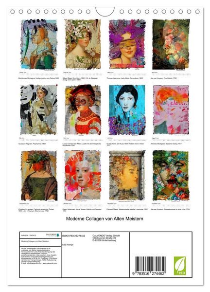 Produktbild: Moderne Collagen von Alten Meistern (Wandkalender 2026 DIN A4 hoch), CALVENDO Monatskalender