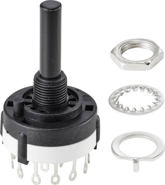 Produktbild: TRU COMPONENTS TC-9415604 SR26A4-4-3-R-29 Drehschalter 250V 150mA 12 x 30&deg; 1St.