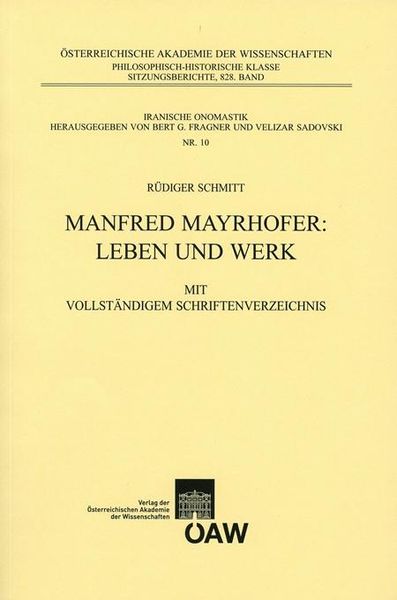 Produktbild: Manfred Mayrhofer: Leben und Werk