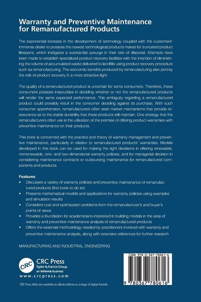 Produktbild: Warranty and Preventive Maintenance for Remanufactured Products
