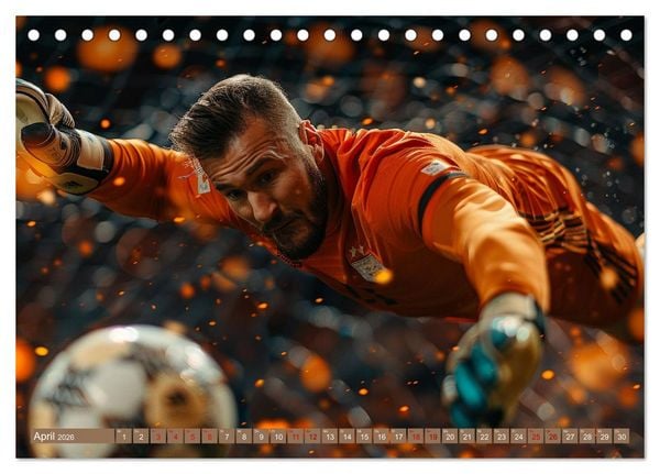 Produktbild: Fu&szlig;ball - Dynamik am Ball (Tischkalender 2026 DIN A5 quer), CALVENDO Monatskalender