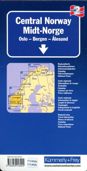 Produktbild: K&uuml;mmerly+Frey Regional-Strassenkarte 2 Mittel-Norwegen 1:335.000