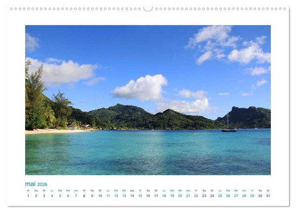 Produktbild: Polyn&eacute;sie fran&ccedil;aise - des &icirc;les de r&ecirc;ve dans le Pacifique Sud (Calendrier mural 2026 DIN A2 vertical) calendrier de bureau