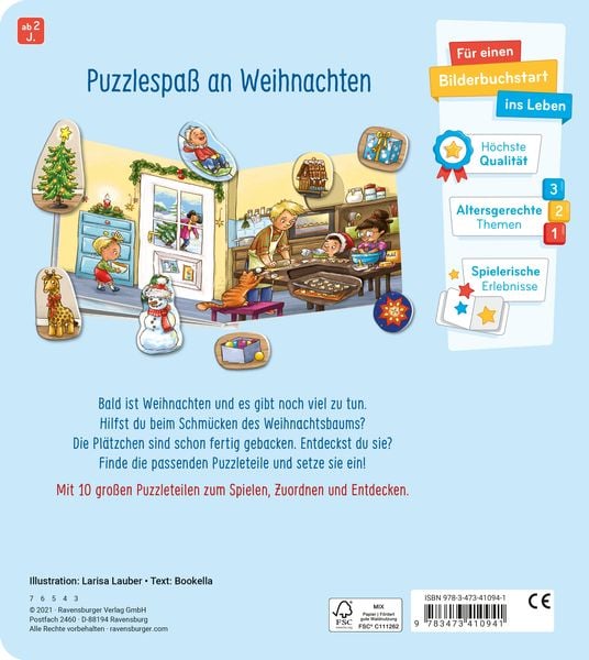 Produktbild: Mein gro&szlig;es Puzzle-Spielbuch - Weihnachten
