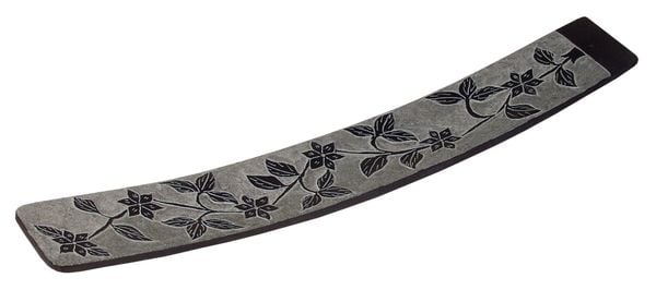 Produktbild: R&auml;ucherst&auml;bchenhalter "Blume" Black Stone graviert 25 x 4 cm