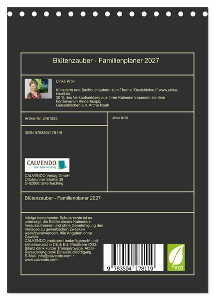 Produktbild: Bl&uuml;tenzauber - Familienplaner 2027 (Tischkalender 2027 DIN A5 hoch), CALVENDO Monatskalender