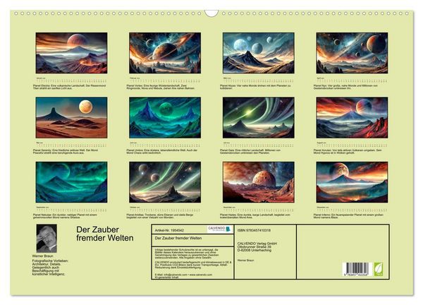 Produktbild: Der Zauber fremder Welten (Wandkalender 2026 DIN A2 quer), CALVENDO Monatskalender