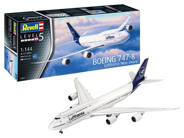 Produktbild: Revell 03891 Boeing 747-8 Lufthansa "New Livery" Flugmodell Bausatz 1:144