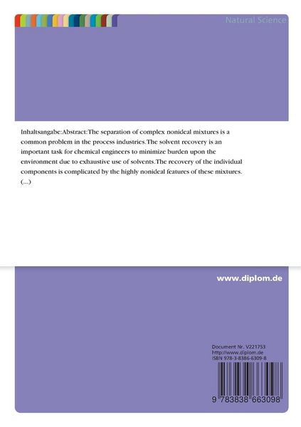Produktbild: Separation of a highly nonideal mixture for solvent recovery
