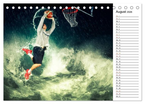 Produktbild: Basketball Fantasiewelten (Tischkalender 2026 DIN A5 quer), CALVENDO Monatskalender
