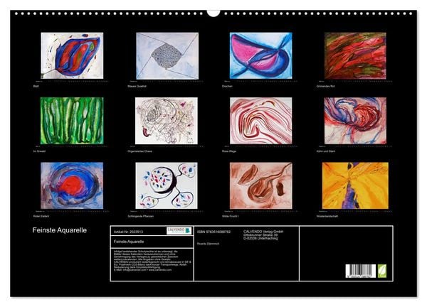 Produktbild: Feinste Aquarelle (Wandkalender 2026 DIN A2 quer), CALVENDO Monatskalender