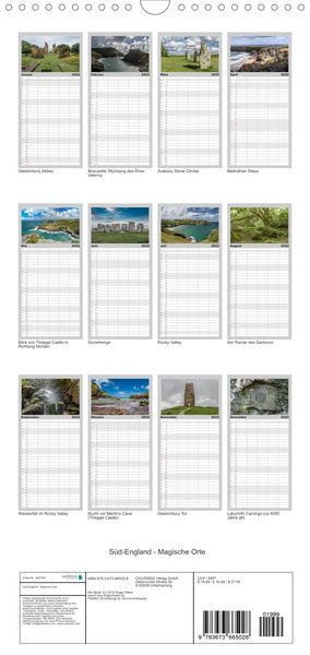 Produktbild: Familienplaner Foto-Momente S&uuml;d-England - Magische Orte (Wandkalender 2022 , 21 cm x 45 cm, hoch)