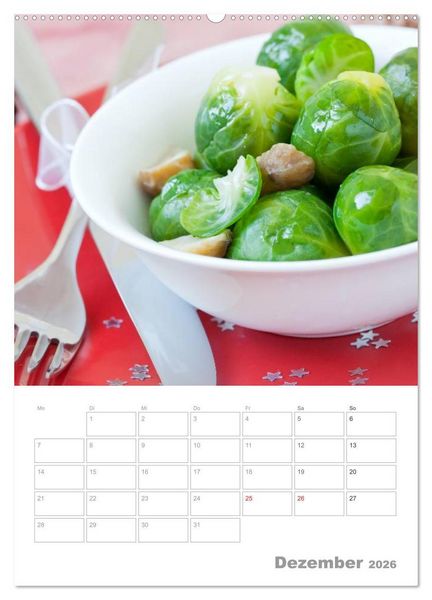 Produktbild: Vegetarisch durch das Jahr / Planer (hochwertiger Premium Wandkalender 2026 DIN A2 hoch), Kunstdruck in Hochglanz