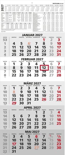 Produktbild: ZETTLER 5-Monatskalender 2027