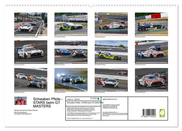 Produktbild: Schwaben Pfeile - STARS beim GT MASTERS (hochwertiger Premium Wandkalender 2026 DIN A2 quer), Kunstdruck in Hochglanz