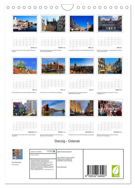 Produktbild: Danzig - Gdansk (Wandkalender 2026 DIN A4 hoch), CALVENDO Monatskalender