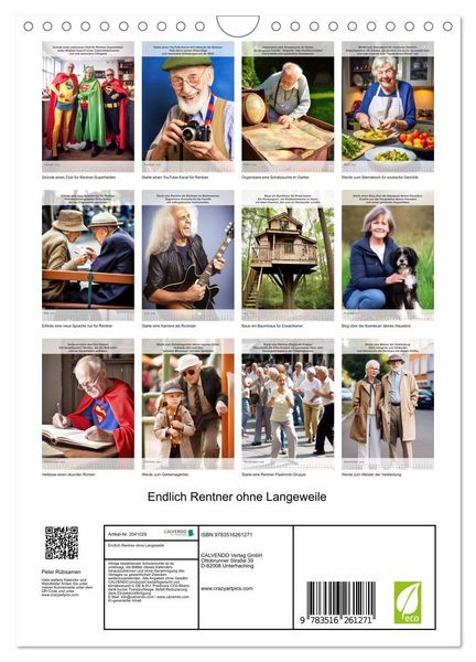 Produktbild: Endlich Rentner ohne Langeweile (Wandkalender 2026 DIN A4 hoch), CALVENDO Monatskalender